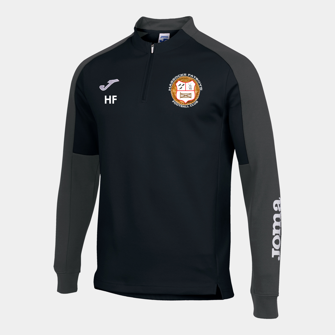 Hassocks Fatboys FC 1/4 Zip Black/Grey (Eco)