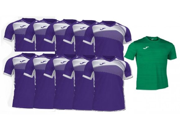 SALE - 10 x Joma Purple Shirts plus GK shirt PRINTED Size Medium