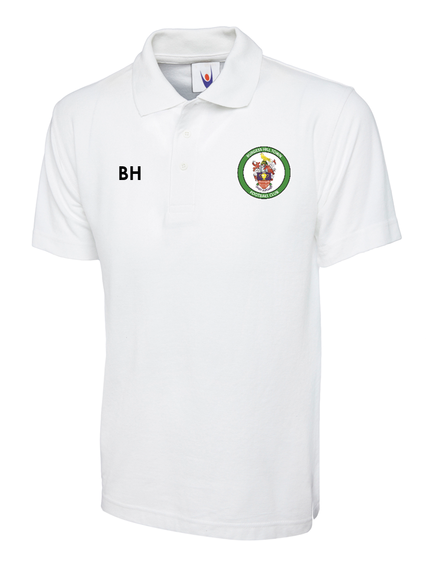 Burgess Hill Town FC Polo Shirt Adults White (UC)
