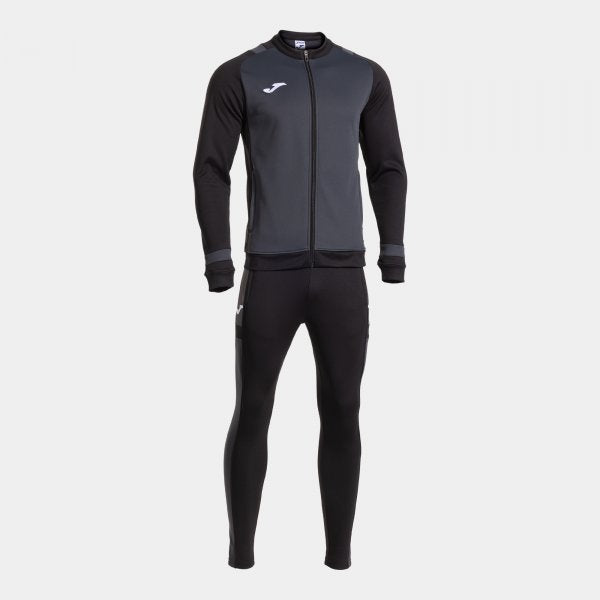 Joma Lider Tracksuit Grey Black Adult