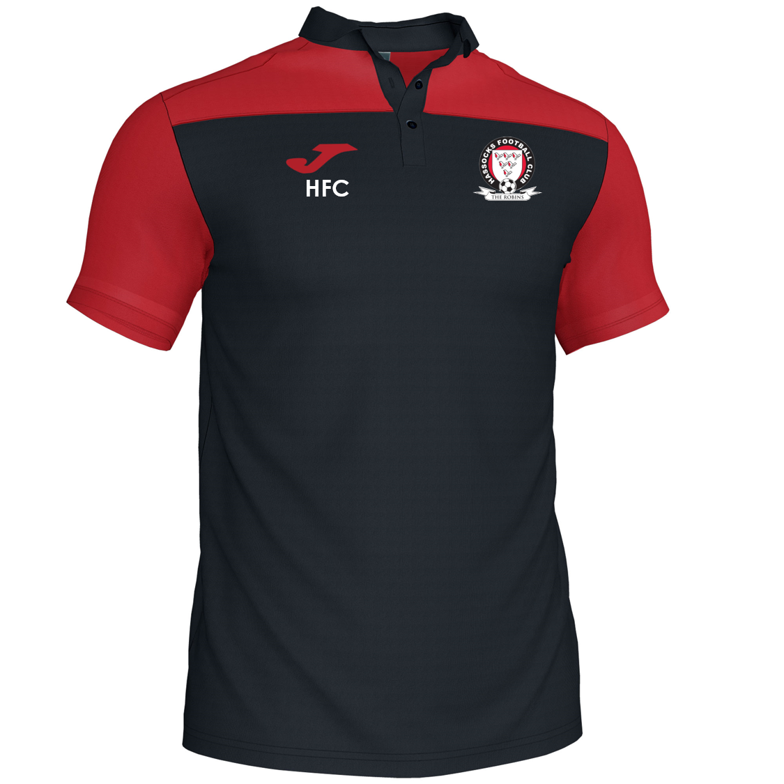 Hassocks FC Polo Shirt Black/Red Adults (Hobby II)
