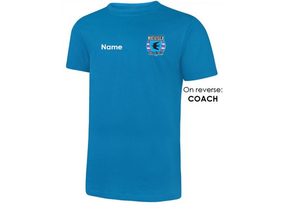 Mid Sussex Netball Coaches Cotton Tee Turquoise (UC)