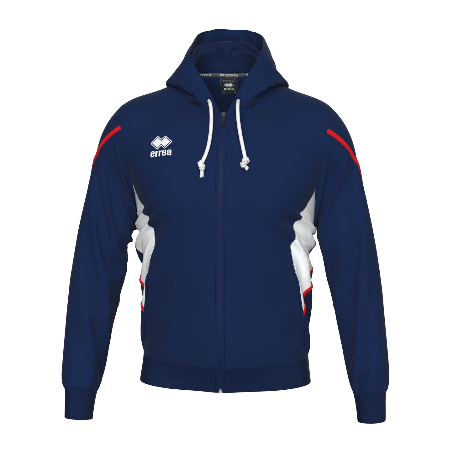 Errea Clancy Zip Hoodie Navy Red Junior