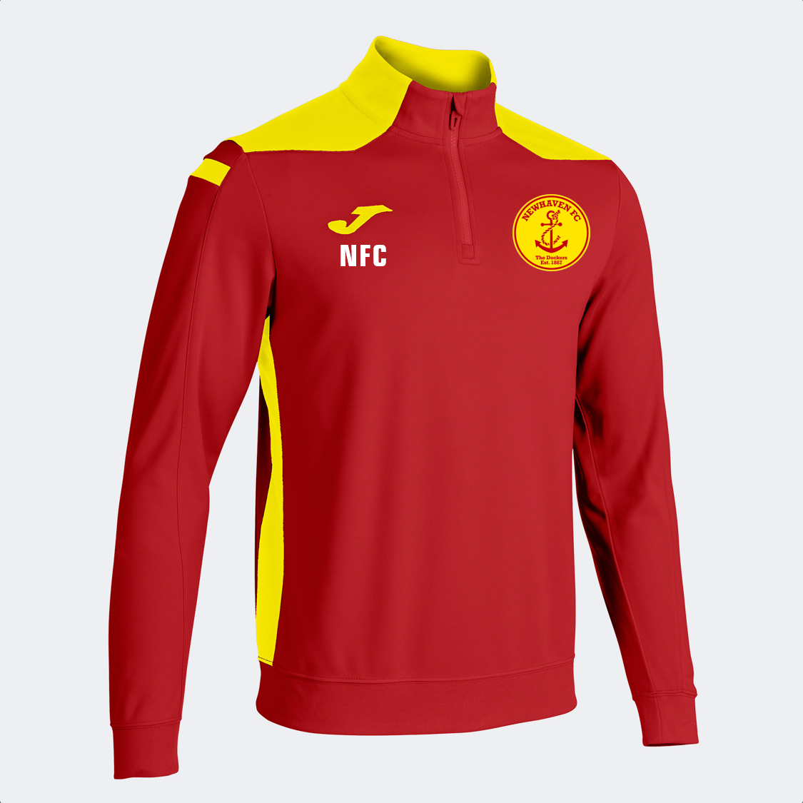 Newhaven FC 1/4 Zip Red/Yellow Adult (C7)