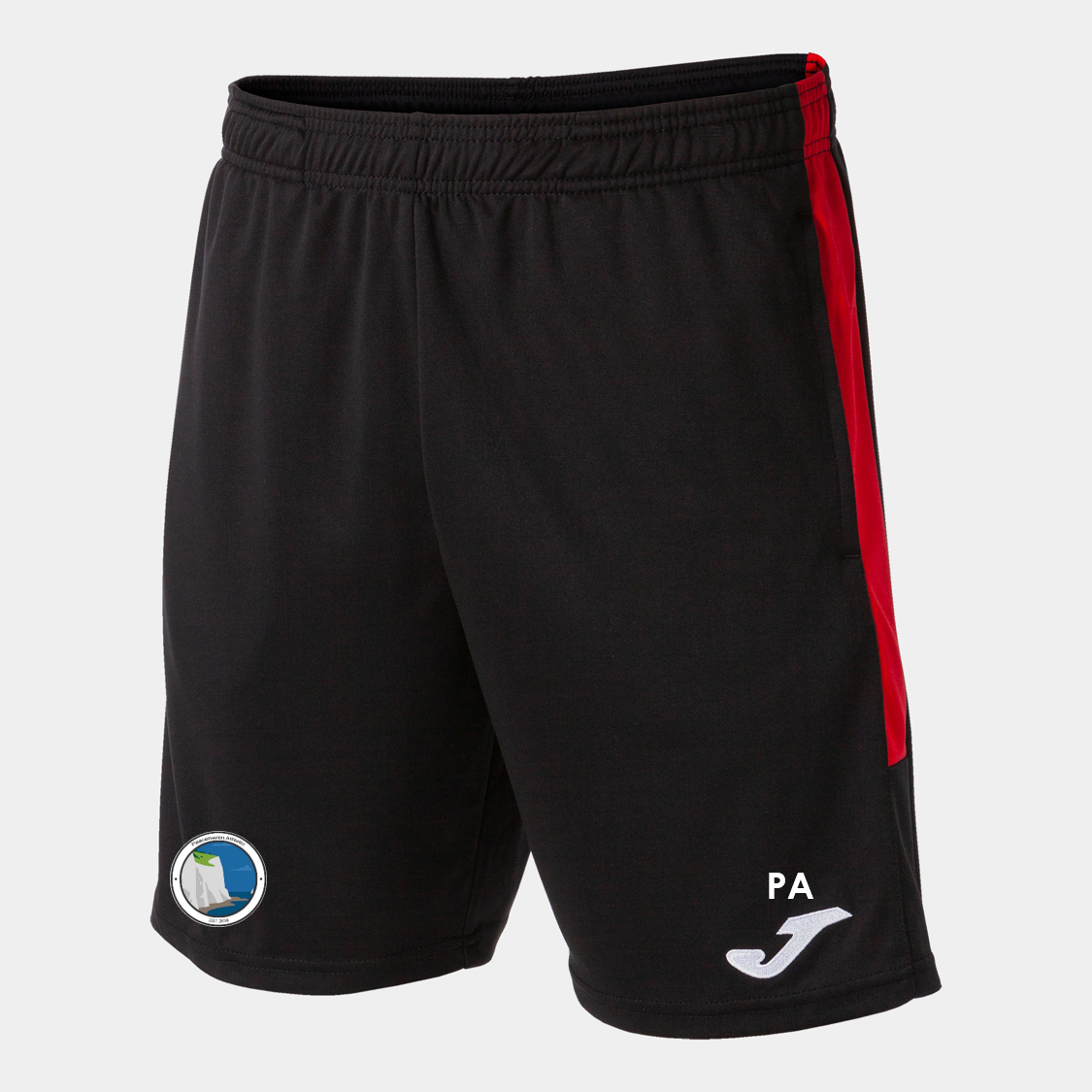 Peacehaven Athletic FC Pocket Shorts Black/Red (Open 3)