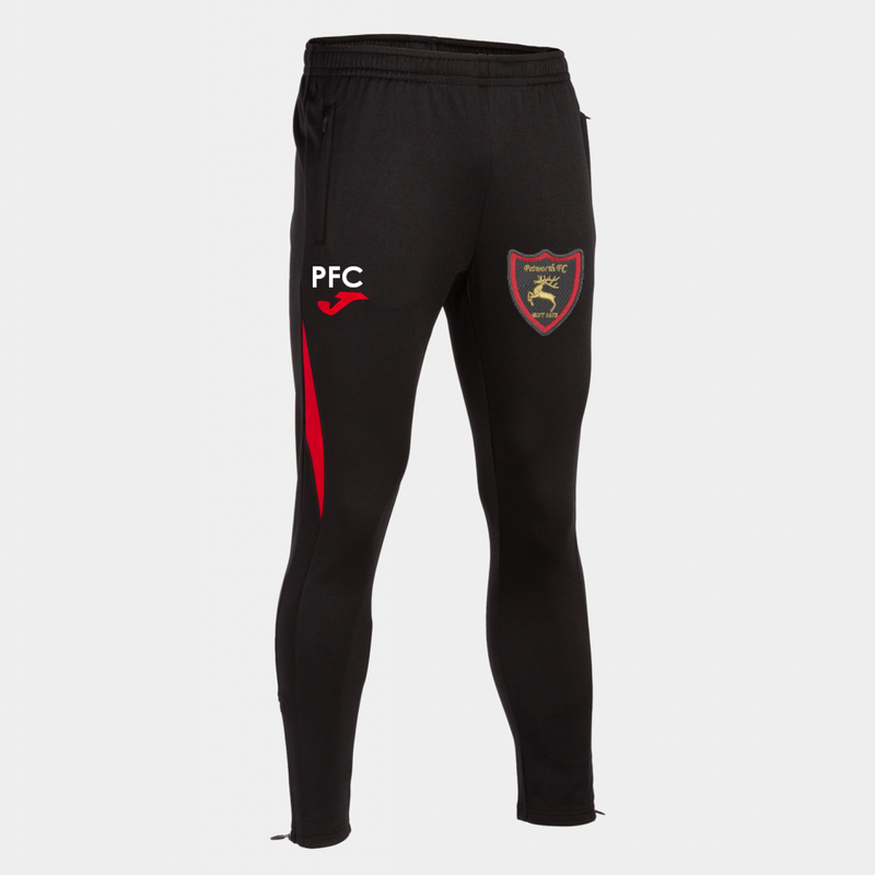 Petworth FC Training Pants Black/Red Adult (C7)