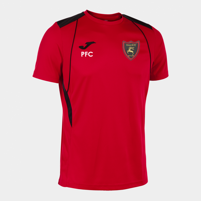 Petworth FC Tee1 Red/Black Junior (C7)