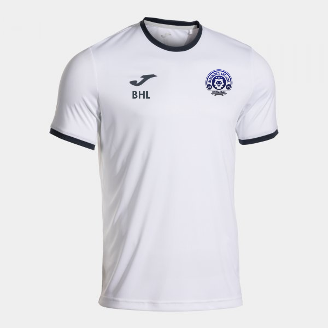 Barnhurst Lane Lions FC Coaches Tee Adult White/Navy (Premium)