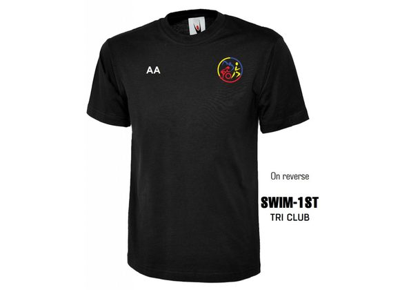 Swim 1st Triathlon Cotton Tee Black Adult (UC)
