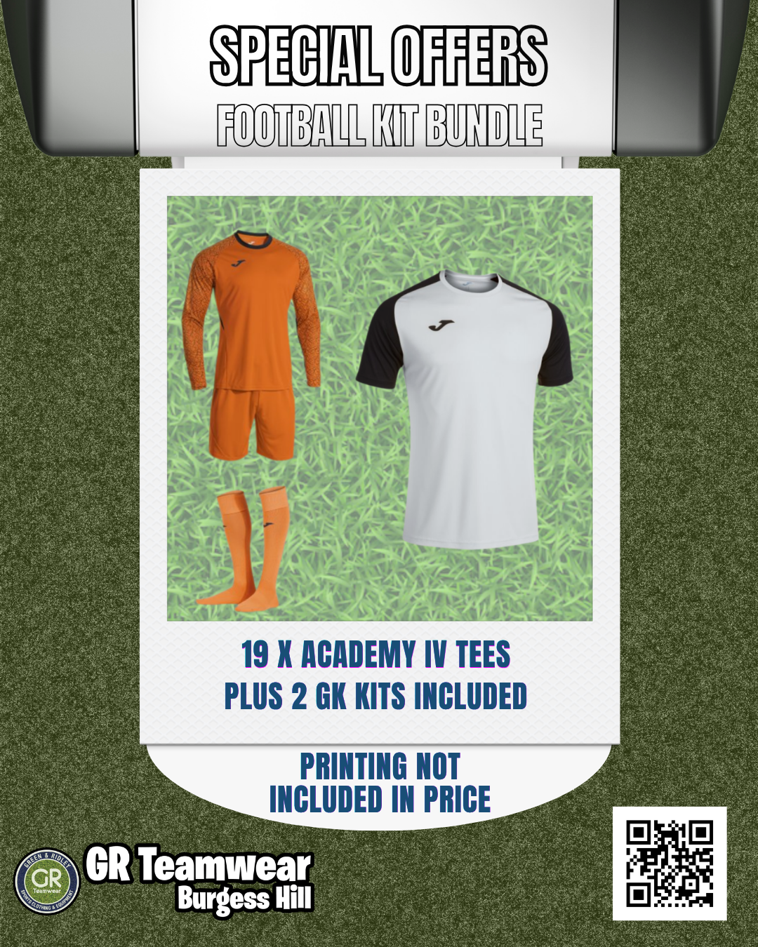 Joma Football Full Set of Shirt + 2 Free Goal Keeper Set