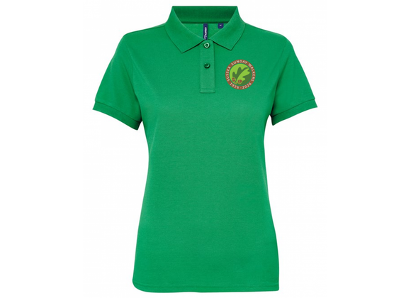 Sussex Sunday Walkers Cotton Polo Kelly Green Womens Fit (AQ25)