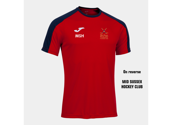 Mid Sussex Hockey Training Shirt Junior Red/Navy (Eco)