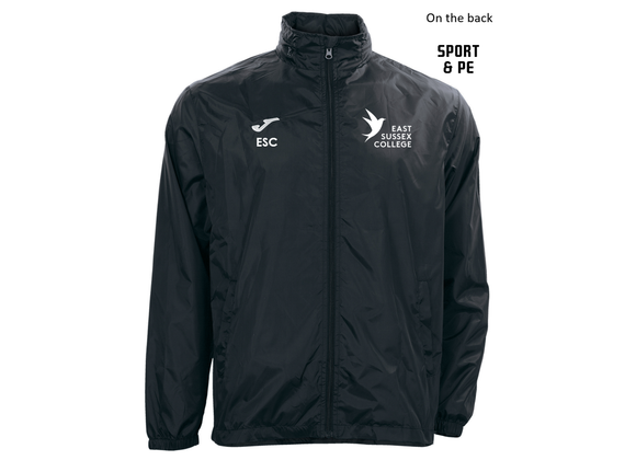 East Sussex College Sport & PE Shower Jacket Black (Rain)