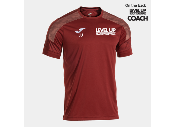 Level Up Beach Volleyball Coaches Tee Maroon (C8)