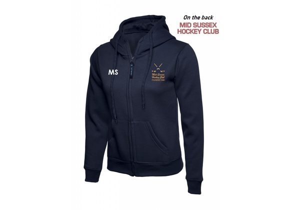 Mid Sussex Hockey Womens Fit Zipped Hoody Navy (UC)