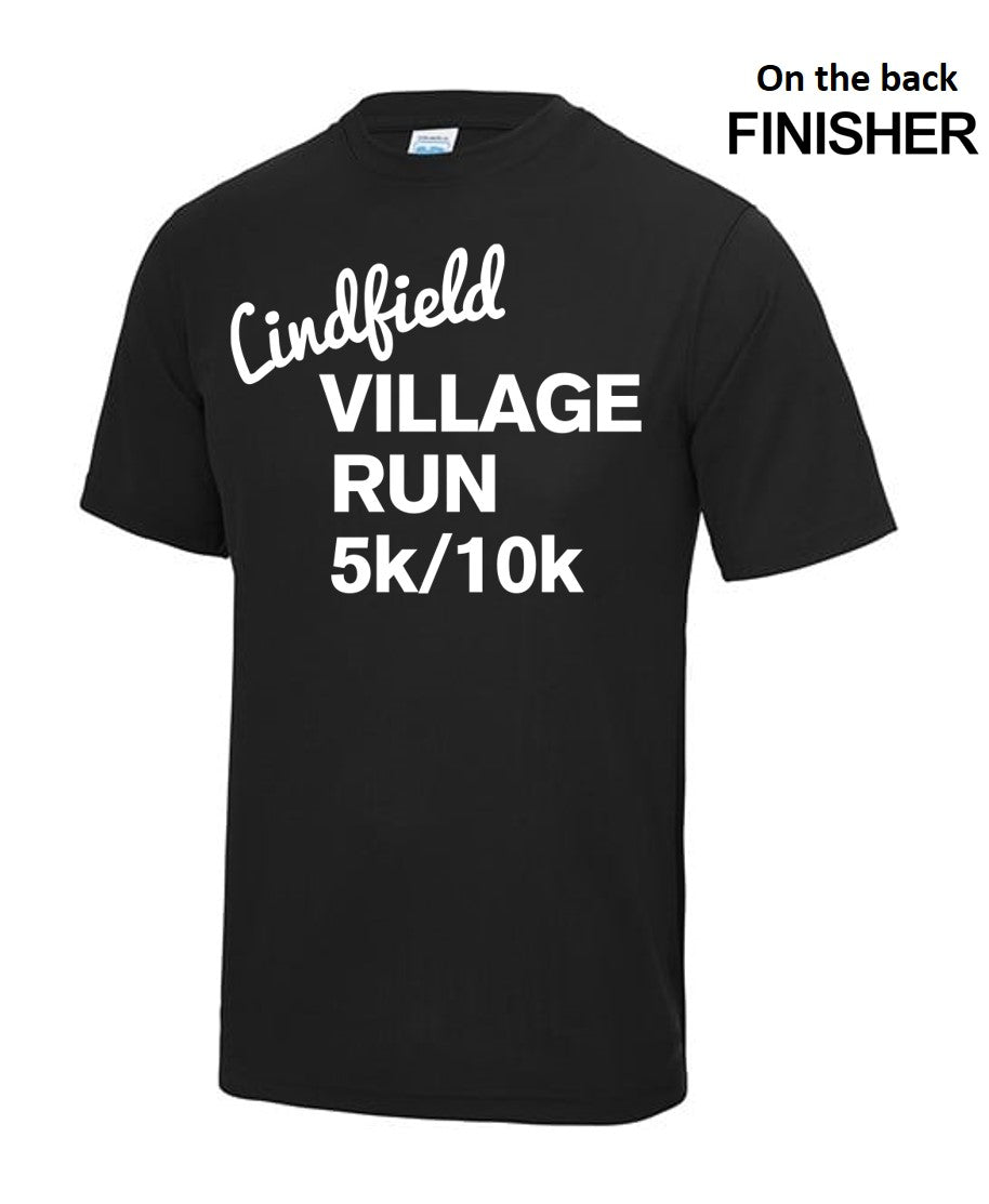 Lindfield Village Run Tee Black Juniors (UC)