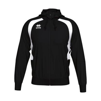 Errea Aris Zip Hoodie Black White Junior