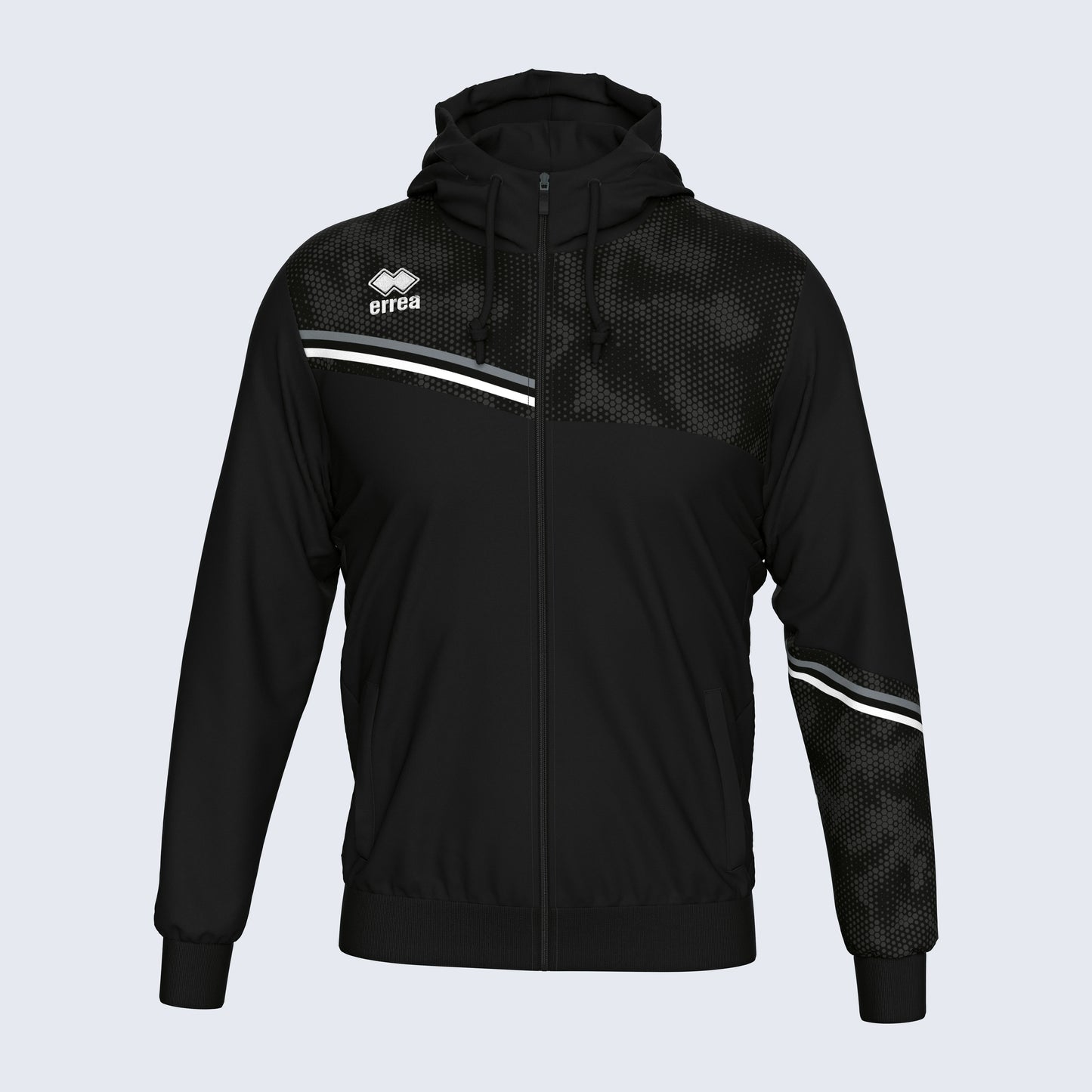 Errea Eber Zip Hoodie Black Adult