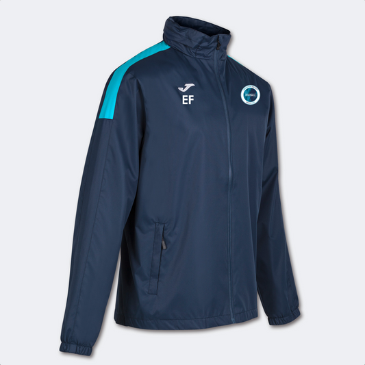 Brighton Select Football Rain Jacket Navy/Turq Adults (Trivor)