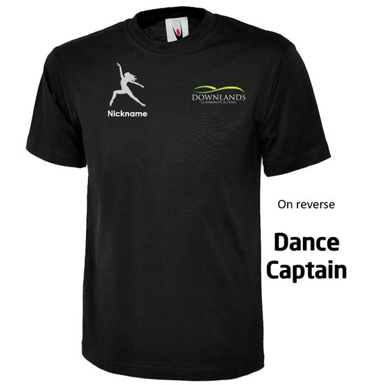 Downlands Community School Dance Captain Tee Black Junior (UC)