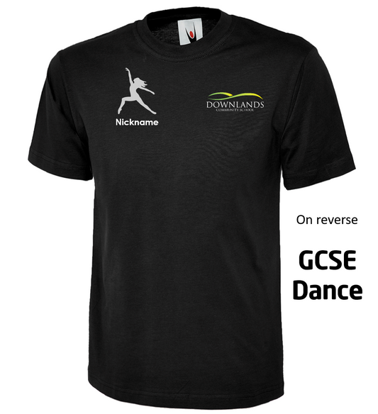 Downlands Community School GCSE Dance Tee Black Junior (UC)