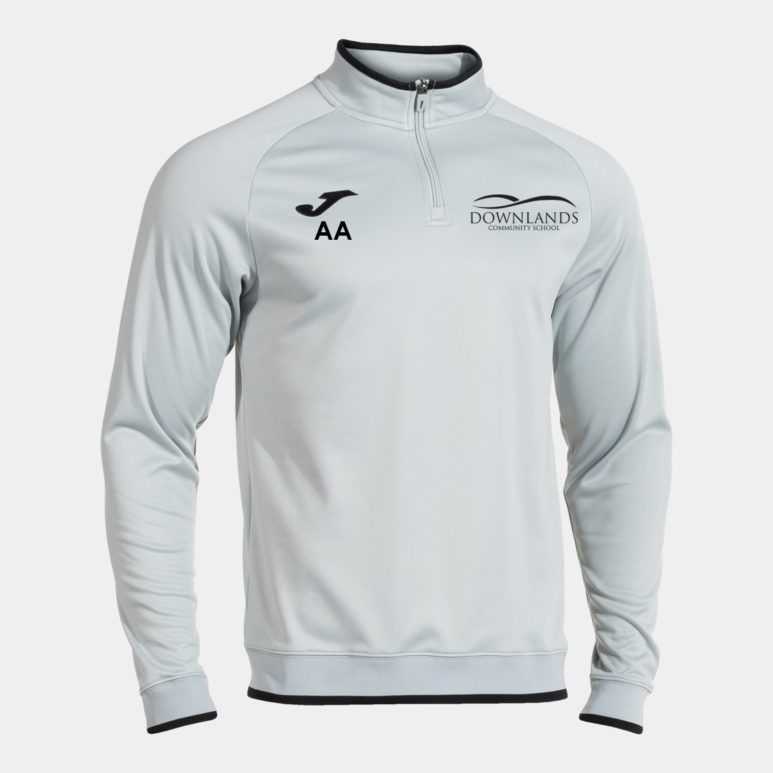 Downlands Community School Sports Leader 1/4 Zip Light Grey/Black Adult (Combi Prem)
