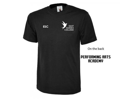 East Sussex College PERFORMING ARTS Tee Black (UC)