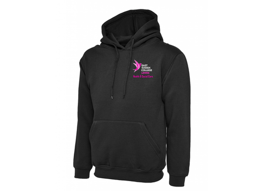East Sussex College HEALTH & SOCIAL CARE Hoody Womens Fit Black (UC)