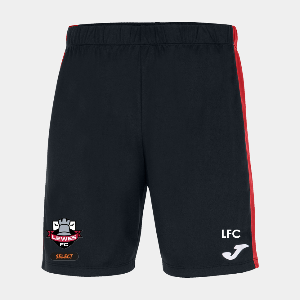 Lewes FC Select Coaches Shorts Black/Red Adult (Maxi)
