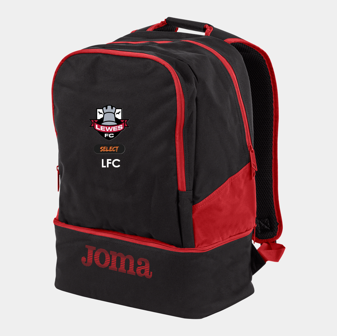 Lewes FC Select Rucksack Black/Red (Estadio)