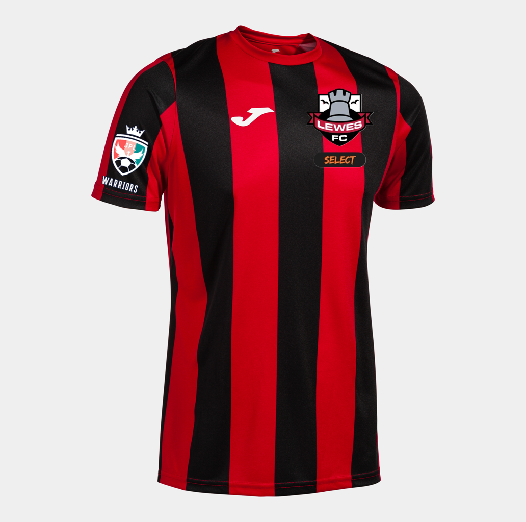 Lewes FC Select Home Shirt Short Sleeved Red/Black Adult (Inter Classic)