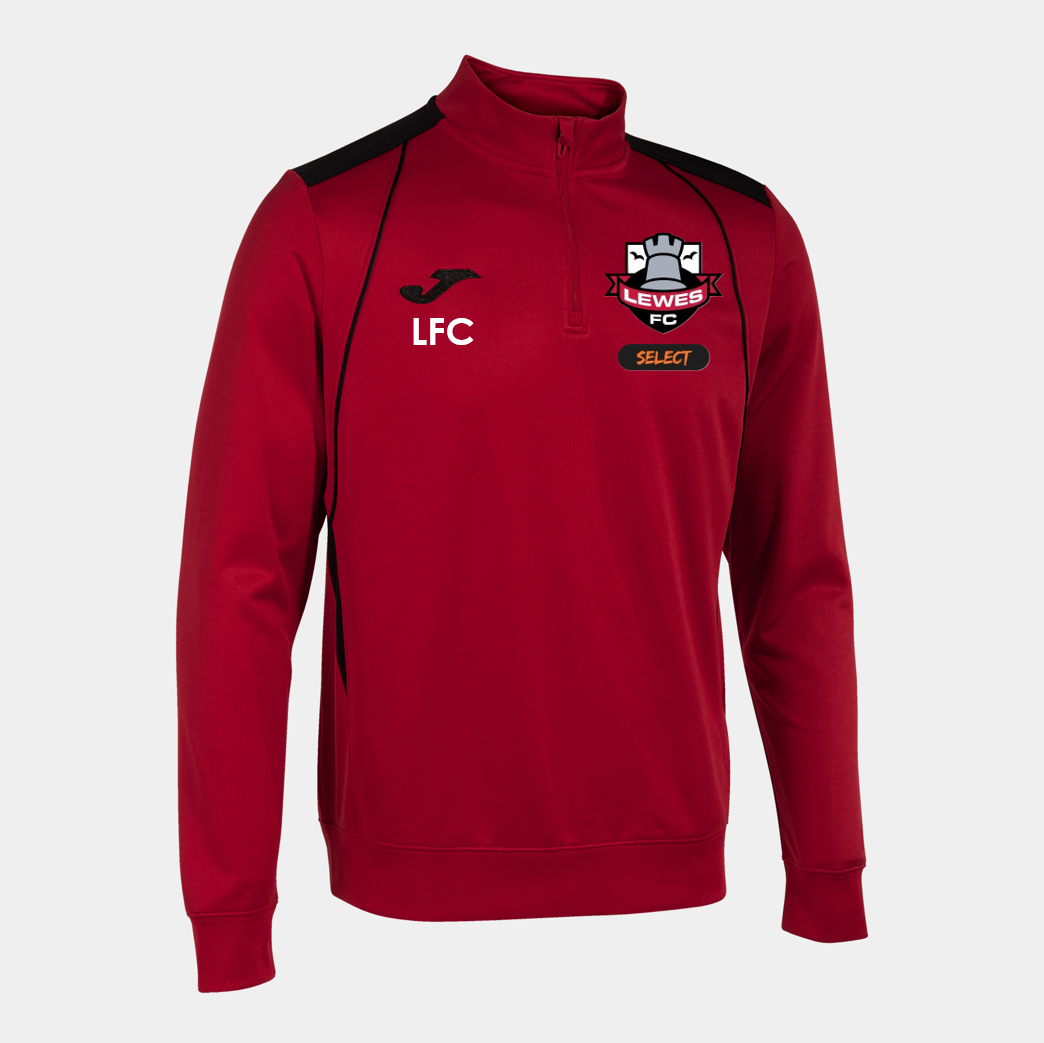 Lewes FC Select U13's Training 1/4 Zip Red/Black Junior (C7)