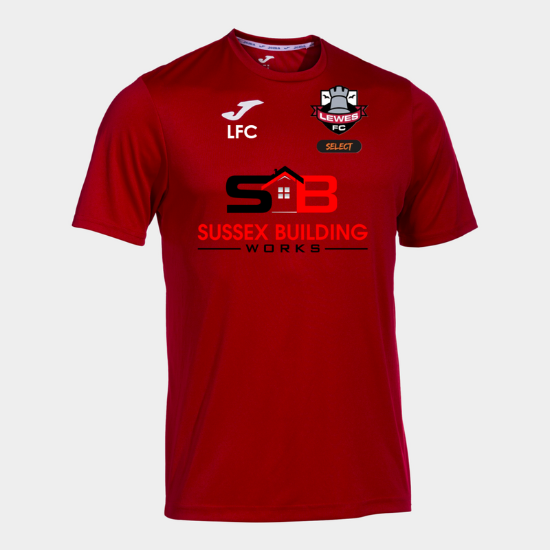 Lewes FC Select U13's Training Shirt Red Adult (Combi)