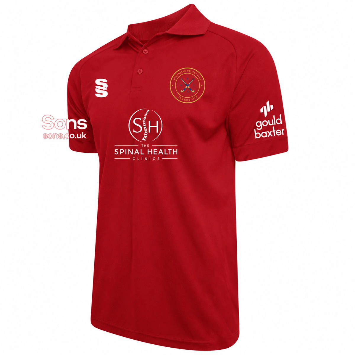 Mid Sussex Hockey Home Shirt Red Mens (Dual)