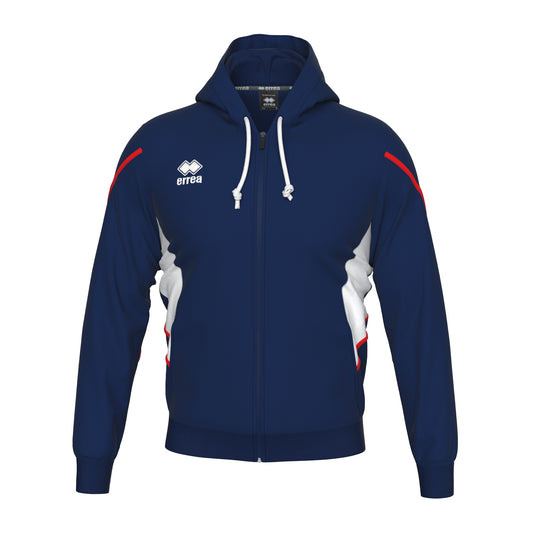 Errea Clancy Zip Hoodie Navy Red Junior