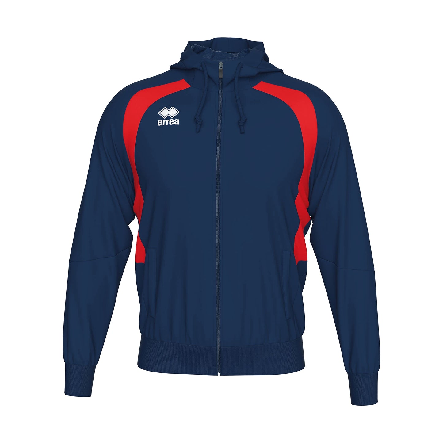 Errea Aris Zip Hoodie Navy Red Junior