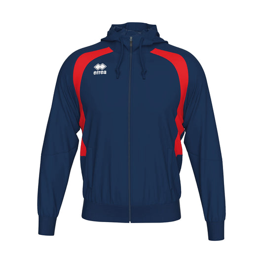 Errea Aris Zip Hoodie Navy Red Junior
