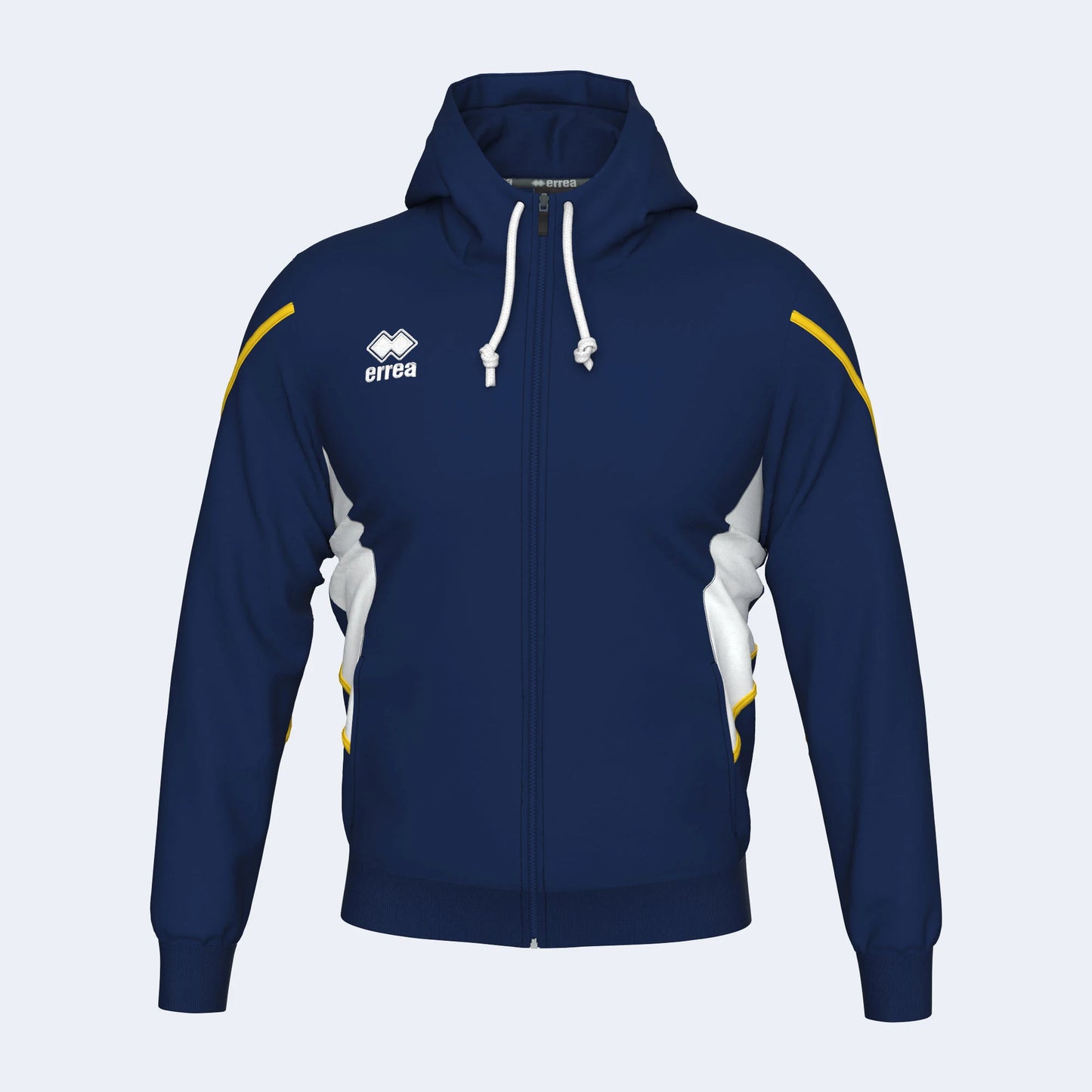 Errea Clancy Zip Hoodie Navy Yellow Junior