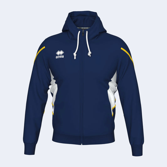Errea Clancy Zip Hoodie Navy Yellow Junior