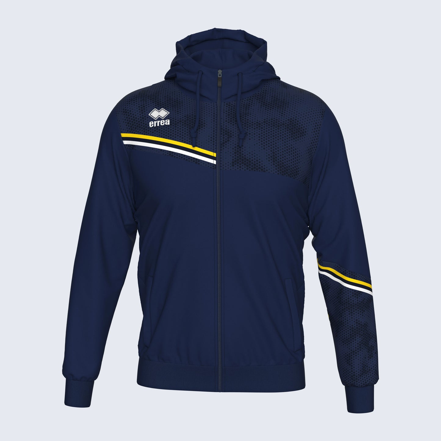 Errea Eber Zip Hoodie Navy Yellow Junior