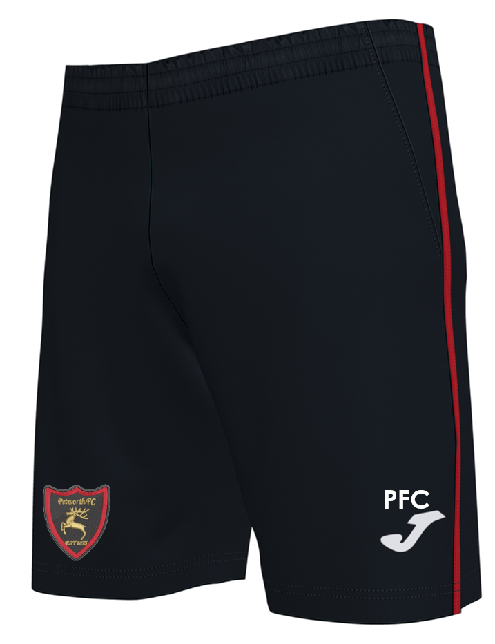 Petworth FC Pocket Shorts Black/Red Junior (Drive 2)