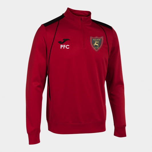 Petworth FC 1/4 Zip Red/Black Junior (C7)