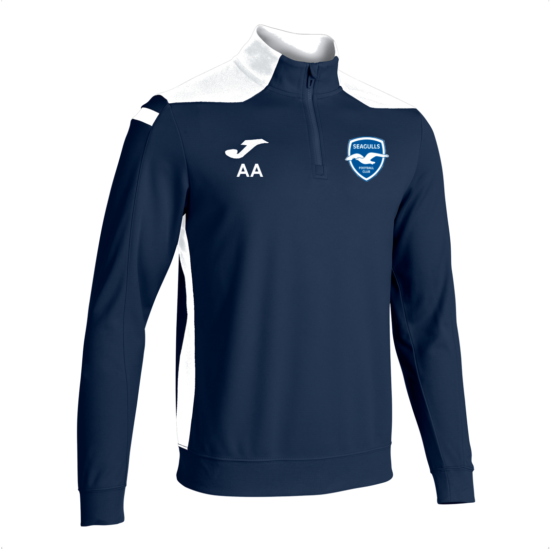 Seagulls FC Coaches 1/4 Zip Navy/White Adult (C7)