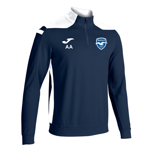 Seagulls FC Coaches 1/4 Zip Navy/White Adult (C7)