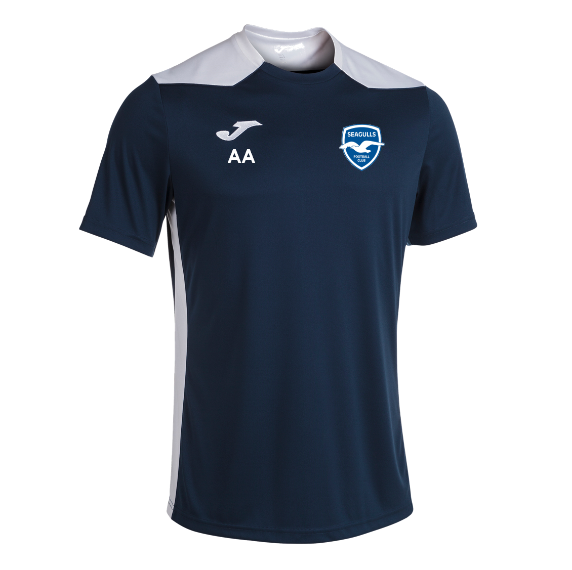Seagulls FC Coaches Tee Navy/White Adult (C7)