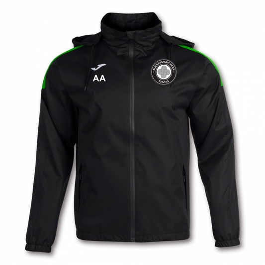 Buckingham Park Tennis Rain Jacket Adult Black/Green (Trivor)