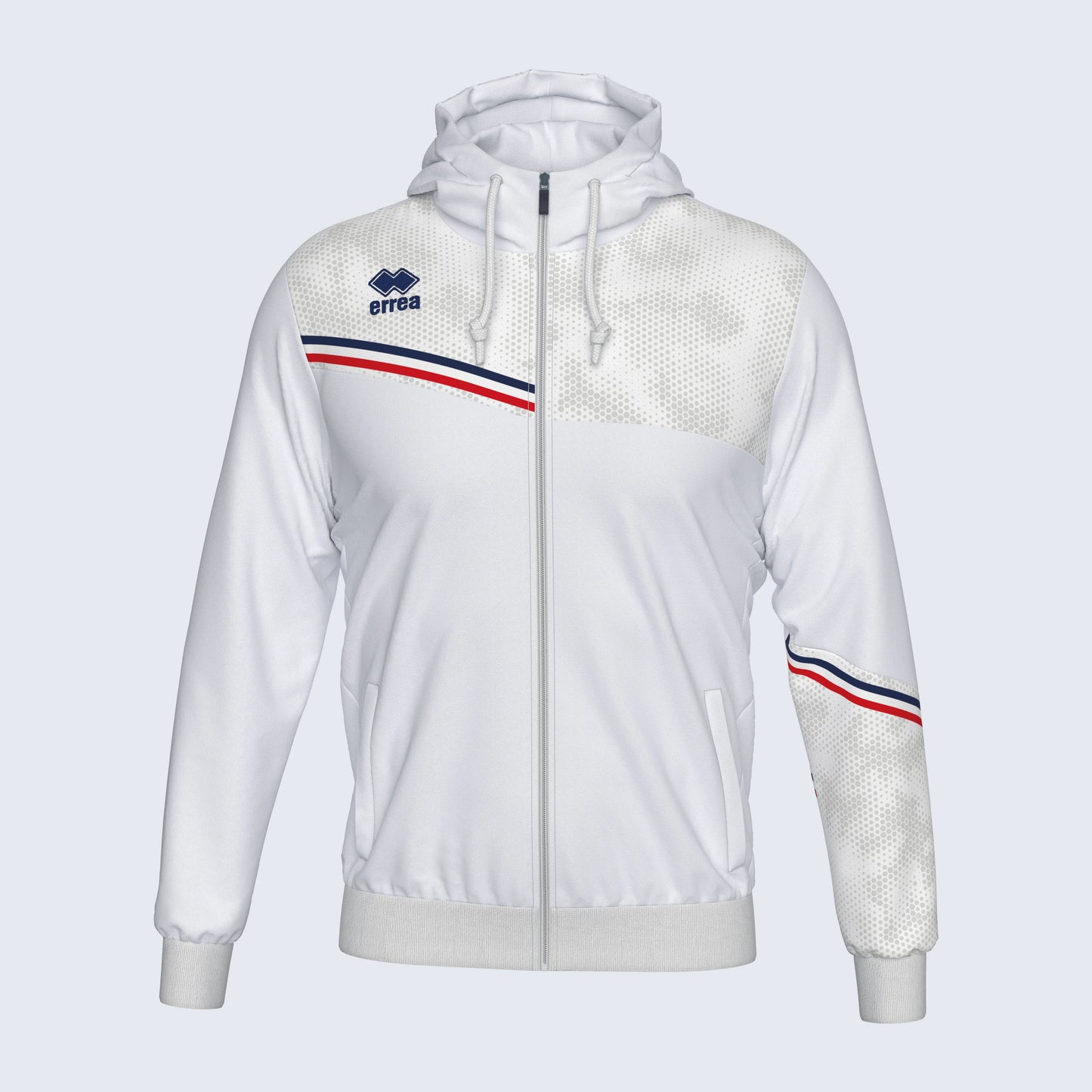 Errea Eber Zip Hoodie White Red Junior