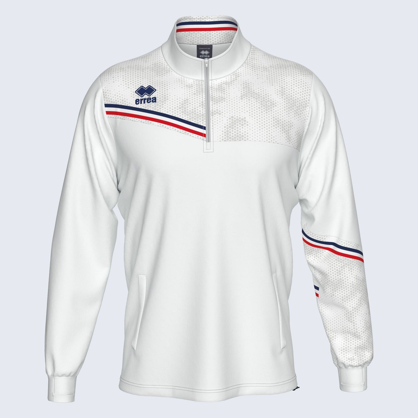 Errea Elias 1/4 Zip White Red Junior