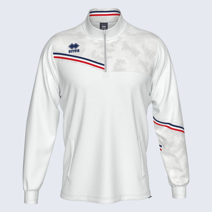Errea Elias 1/4 Zip White Red Junior