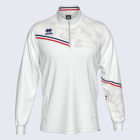 Errea Elias 1/4 Zip White Red Junior